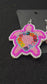 Pink Turtles with Floral Centre Earrings